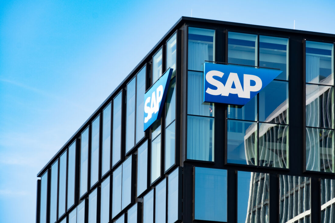 Modern building with SAP signage