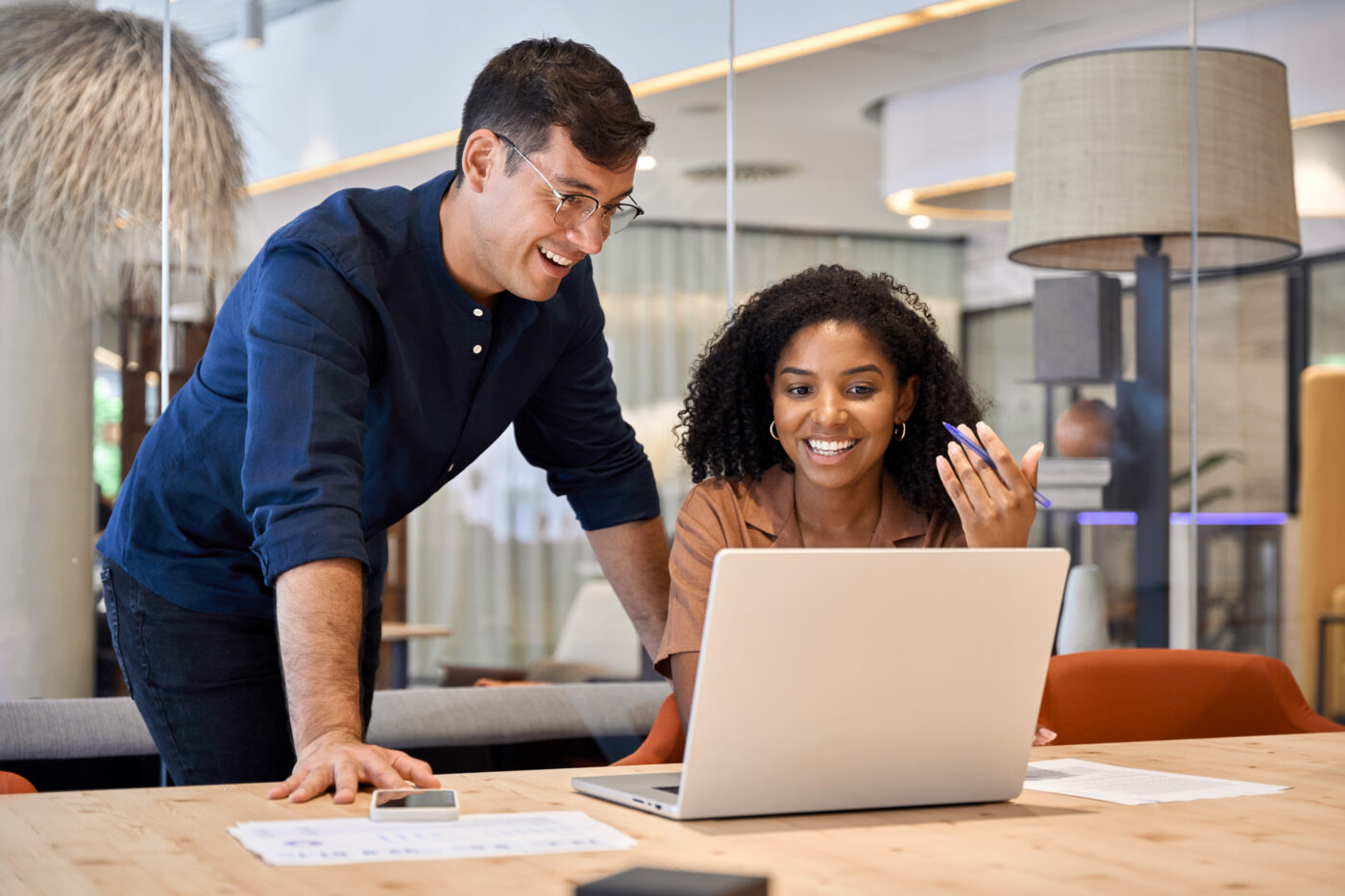 Consultant smiling in a modern office